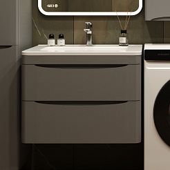 Style Line Мебель для ванной Бергамо Мини 70 подвесная серая Люкс антискрейтч Plus – фотография-17